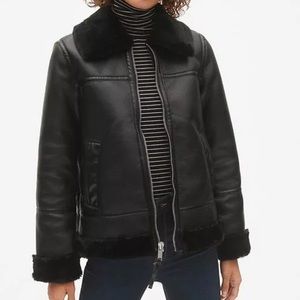 NWT Gap Faux Fur Moro Jacket M